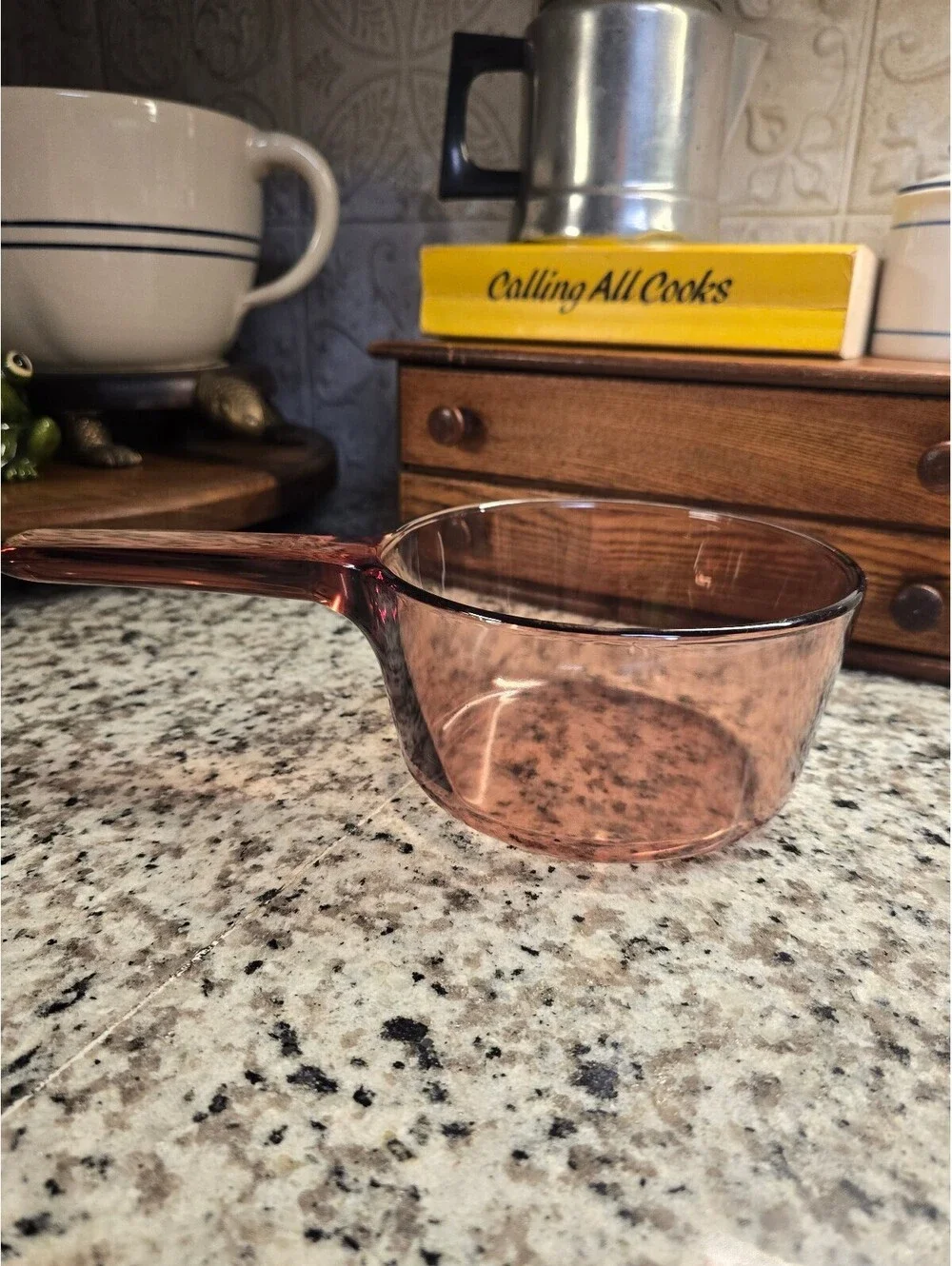Visions ware V-1-8 France gvc glass 1 liter pot